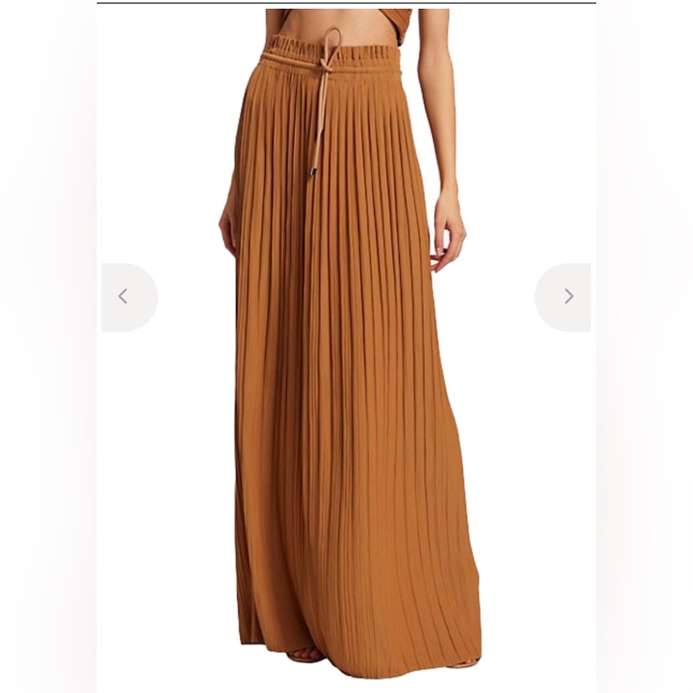 A.L.C. Camel Pleated Maxi Skirt